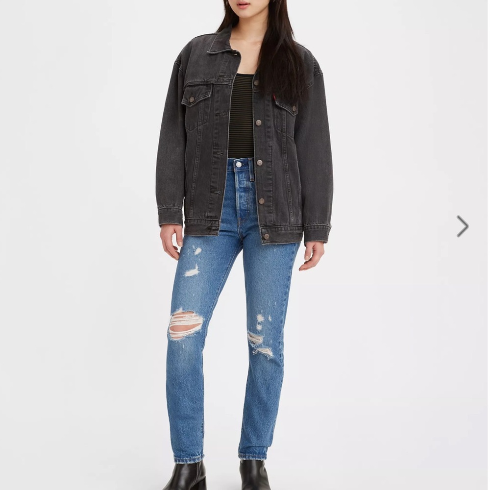 Levi's White and Blue Denim Jeans